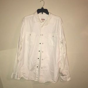White Button Down Long Sleeve Collar Shirt